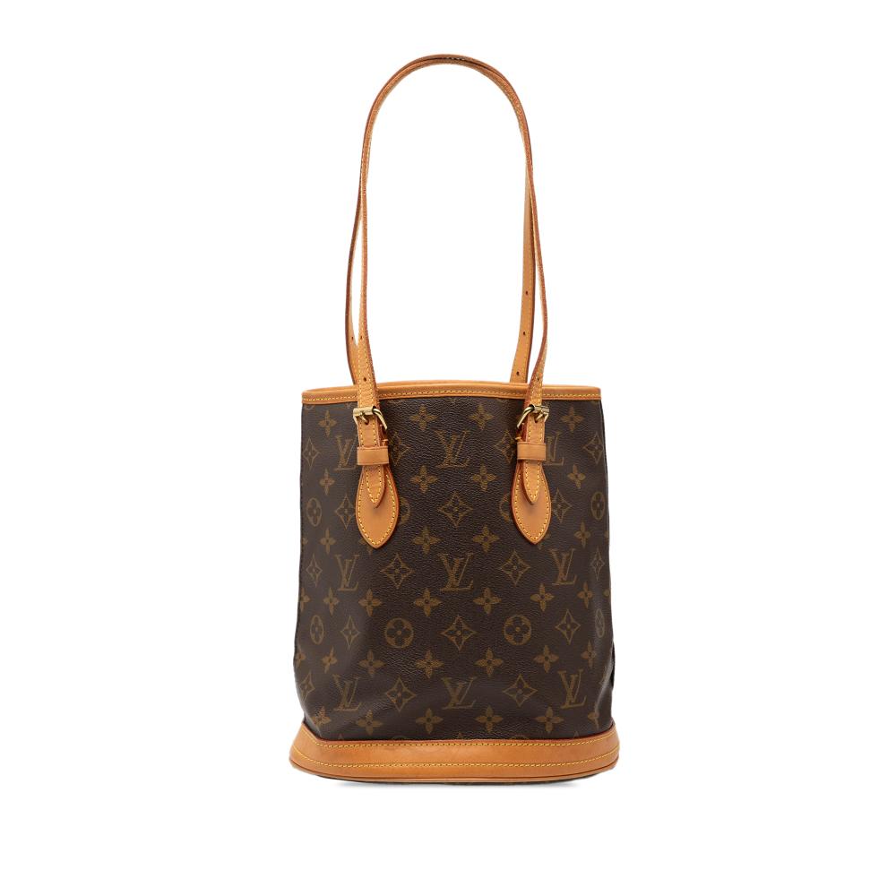 Louis Vuitton B Louis Vuitton Brown Monogram Canvas Fabric Monogram Petit Bucket France