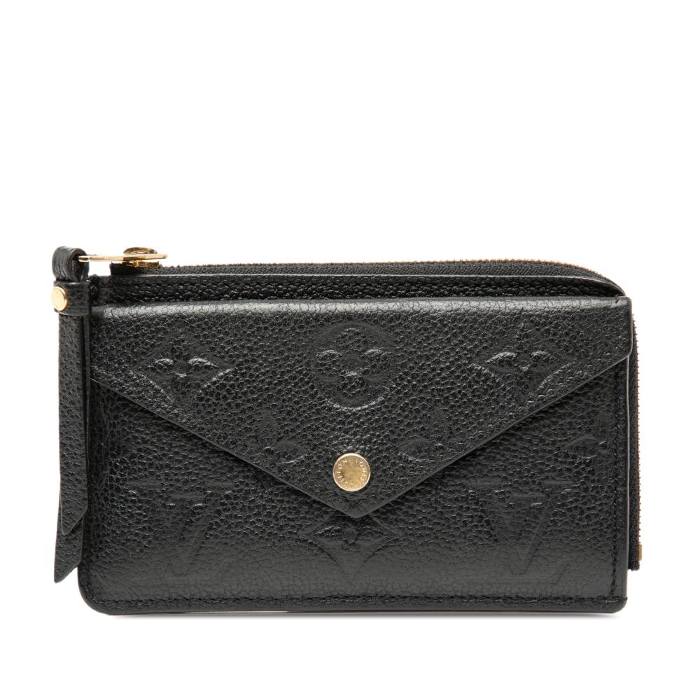 Louis Vuitton B Louis Vuitton Black Monogram Empreinte Leather Recto Verso Card Holder France