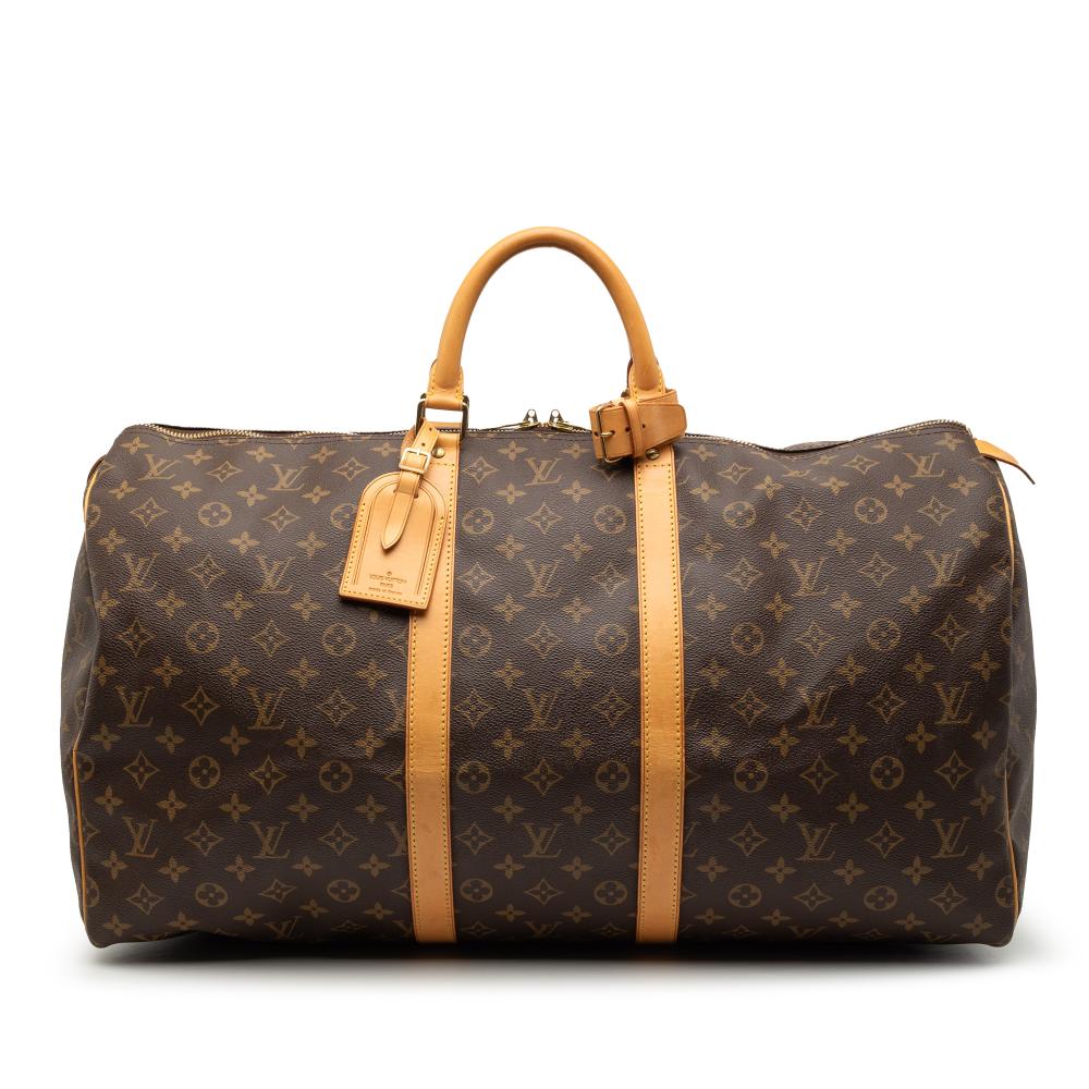 Louis Vuitton B Louis Vuitton Brown Monogram Canvas Fabric Monogram Keepall 55 France