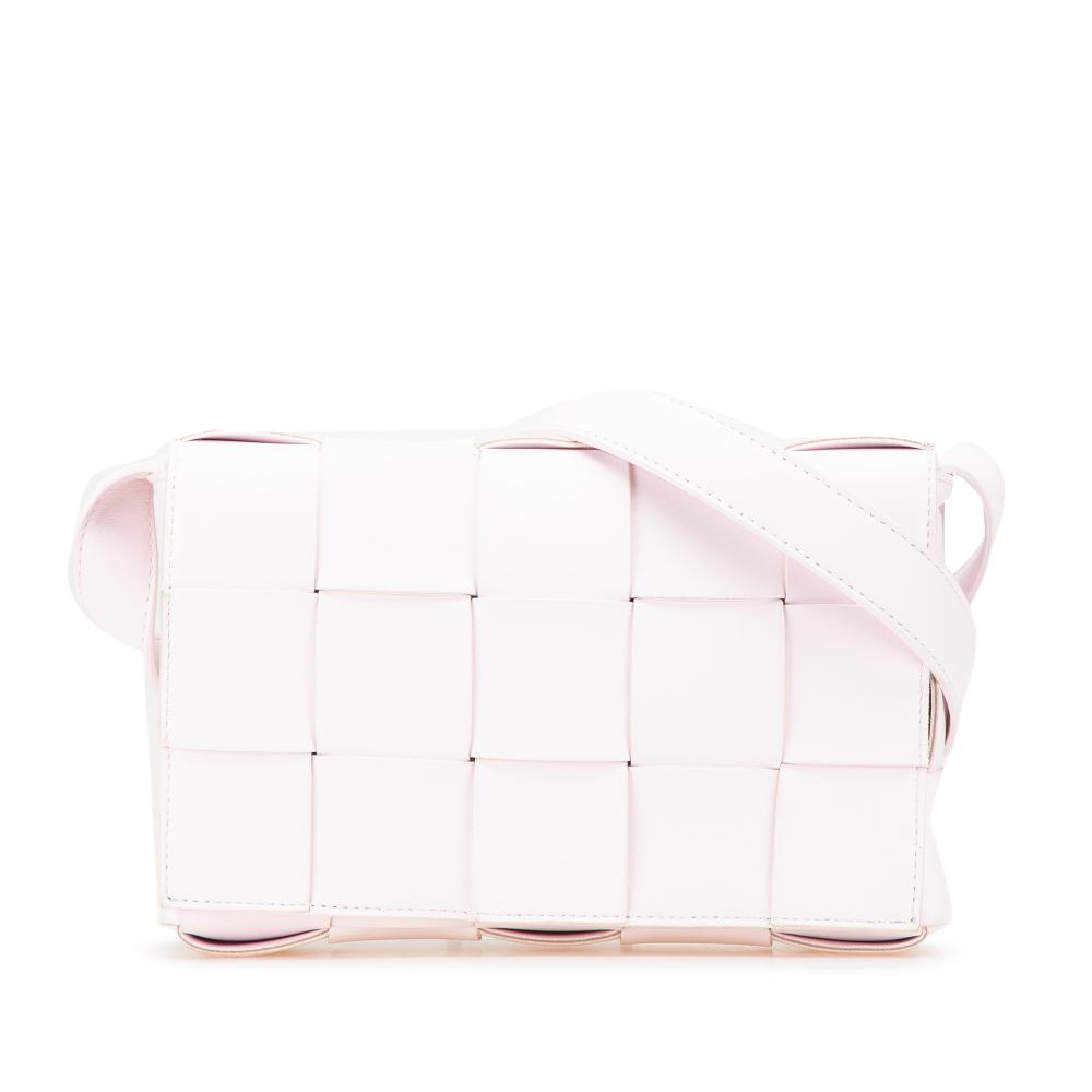 Bottega Veneta B Bottega Veneta Pink Light Pink Nappa Leather Leather Nappa Intrecciato Cassette Crossbody Italy