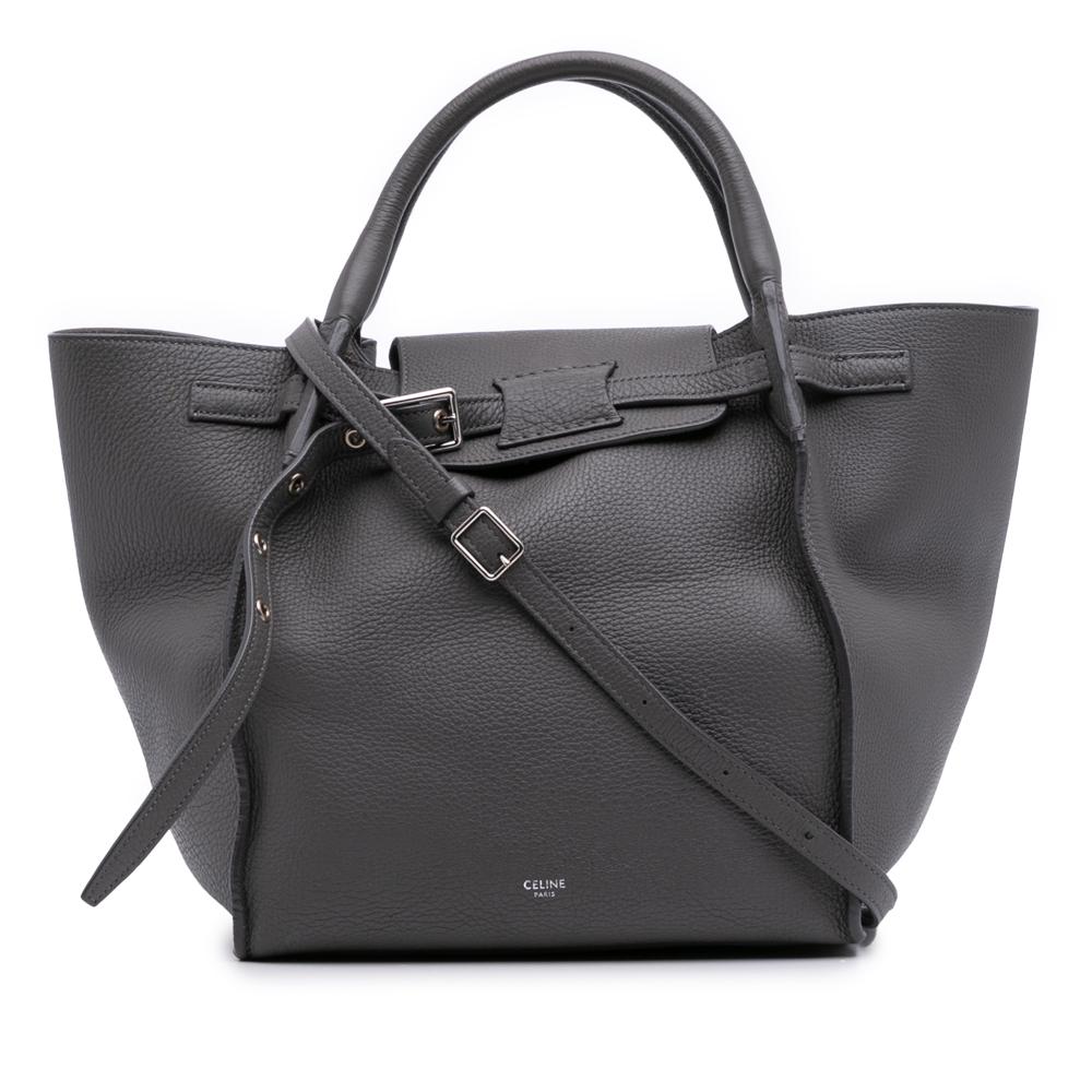 Celine B Celine Gray Dark Gray Calf Leather Small Grained skin Big Bag Italy