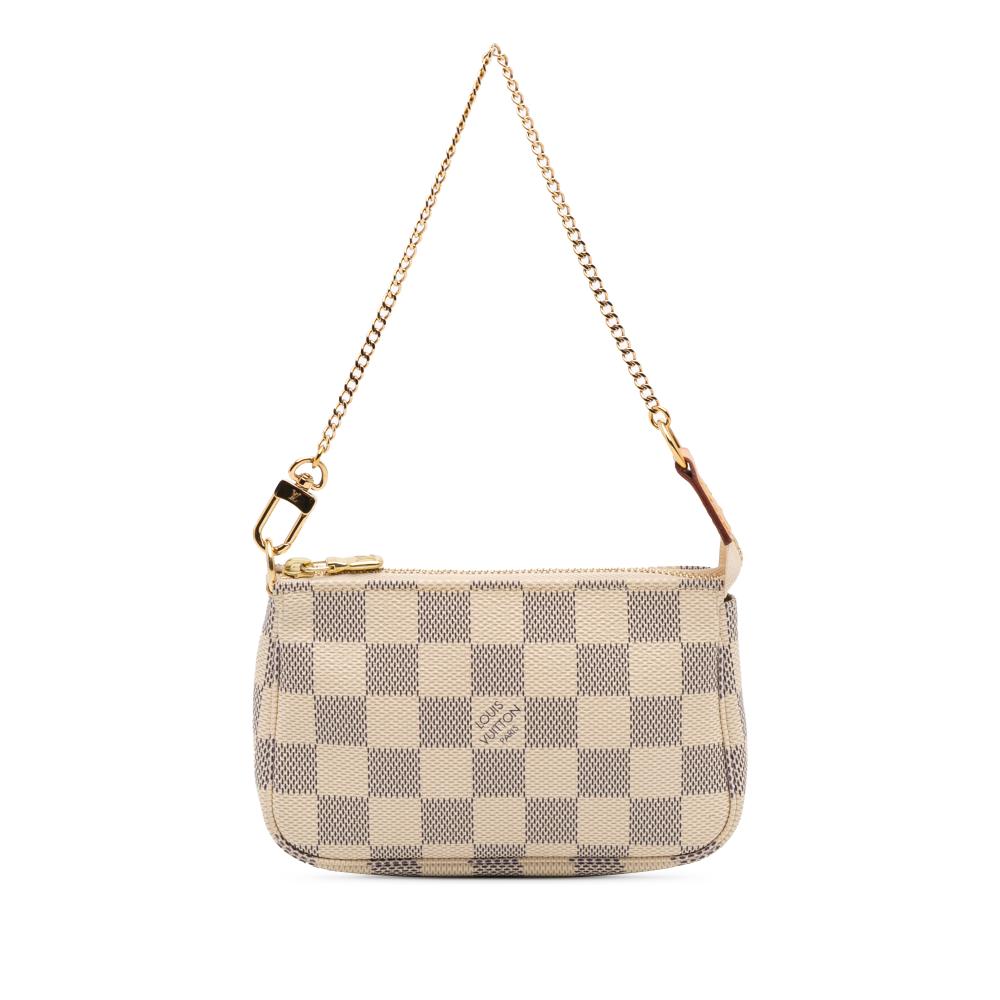 Louis Vuitton AB Louis Vuitton White Damier Canvas Canvas Damier Azur Mini Pochette Accessoires France