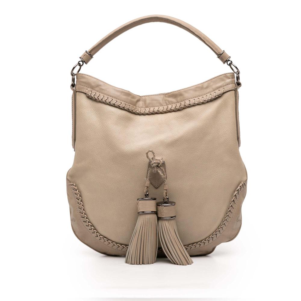 Burberry B Burberry Brown Beige Calf Leather Tassel Hobo Bag China