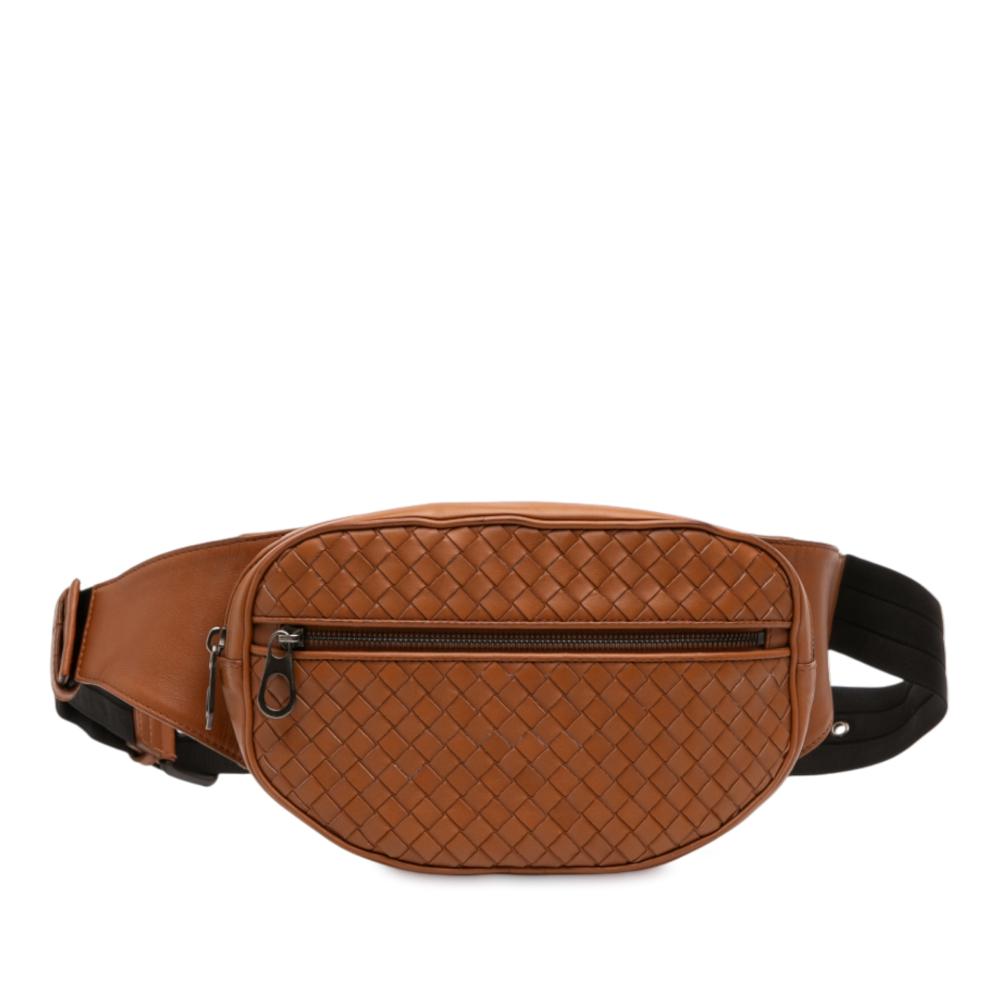 Bottega Veneta AB Bottega Veneta Brown Bronze Nappa Leather Leather Nappa Intrecciato Belt Bag Italy
