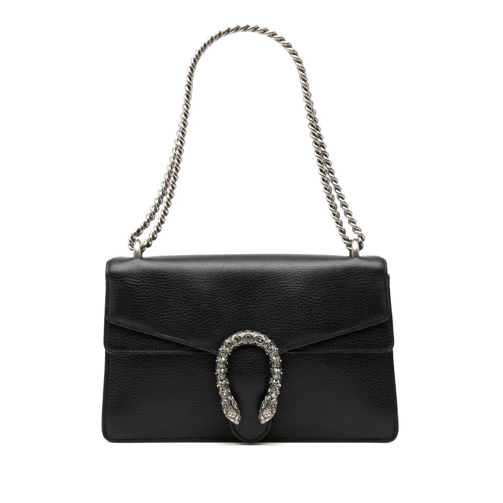 Gucci B Gucci Black Calf Leather Small Dionysus Shoulder Bag Italy