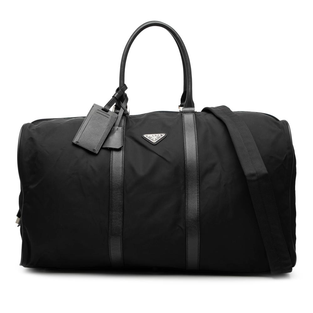 Prada B Prada Black Nylon Fabric Tessuto Travel Bag Italy