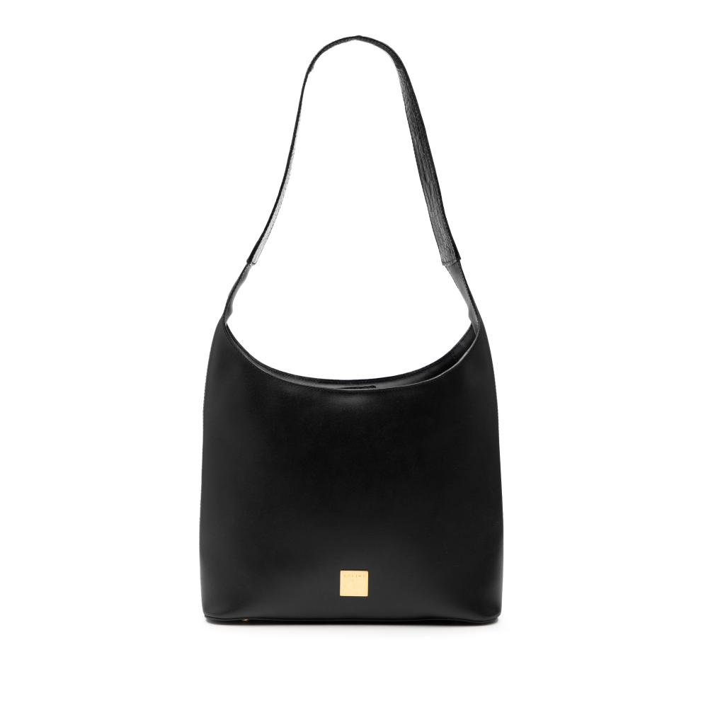 Celine B Celine Black Calf Leather Shoulder Bag Italy