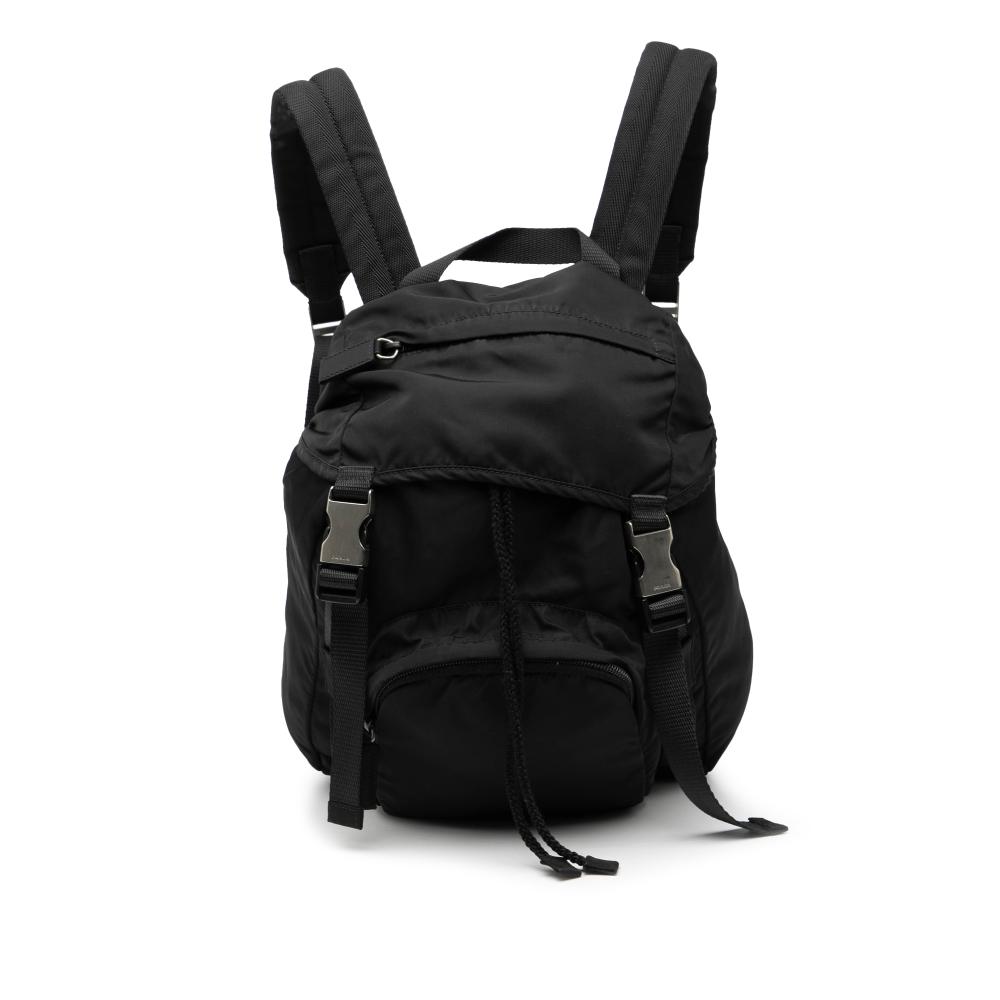 Prada B Prada Black Nylon Fabric Tessuto Montagna Backpack Italy
