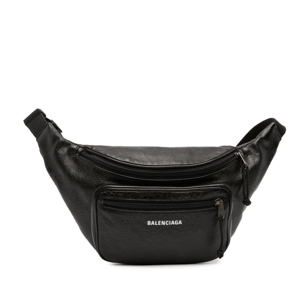 Balenciaga AB Balenciaga Black Calf Leather Explorer Belt Bag Italy