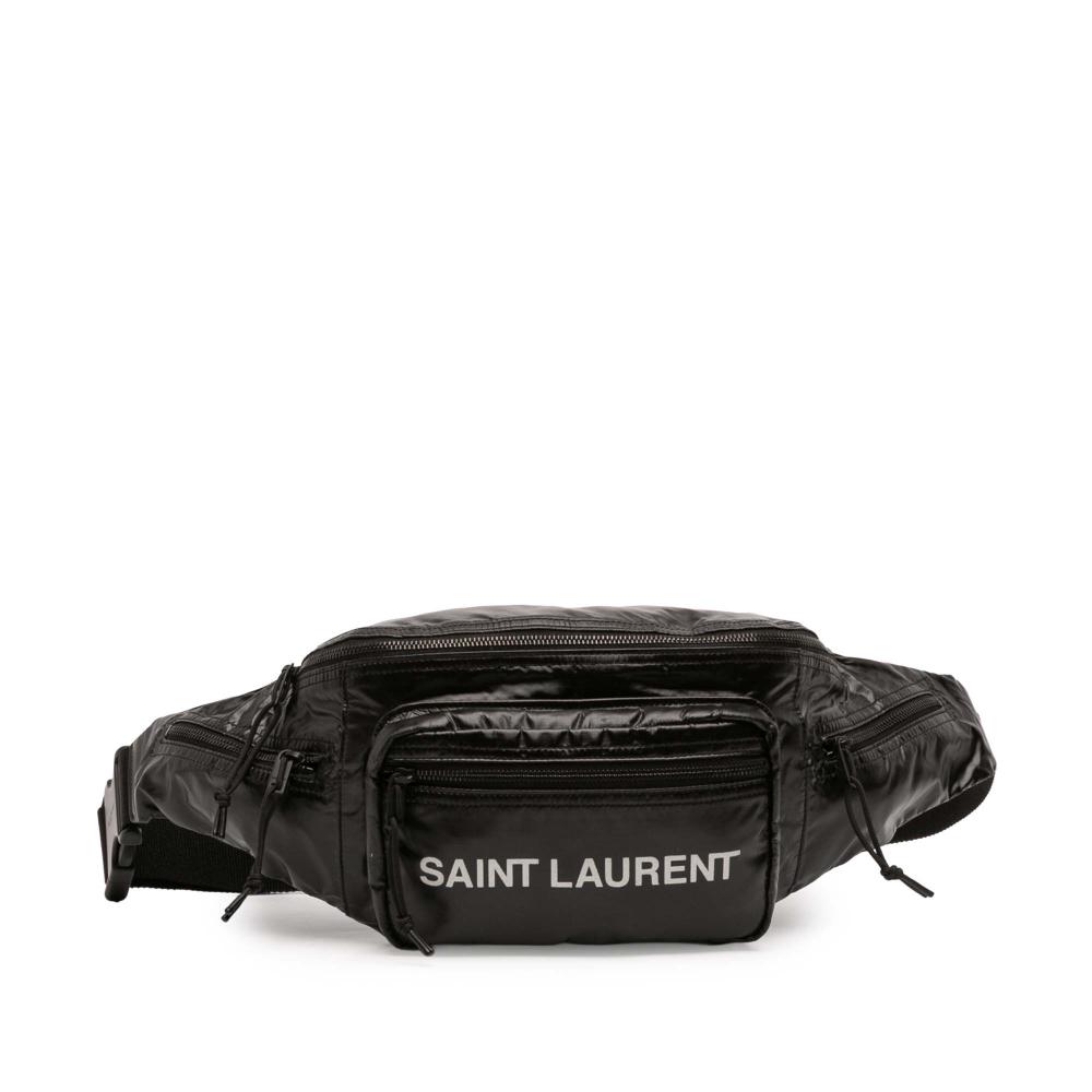 Saint Laurent AB Saint Laurent Black Nylon Fabric Nuxx Belt Bag Italy