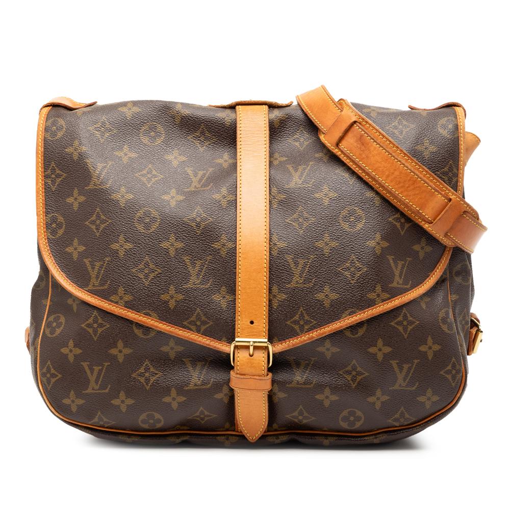 Louis Vuitton B Louis Vuitton Brown Monogram Canvas Fabric Monogram Saumur 35 France