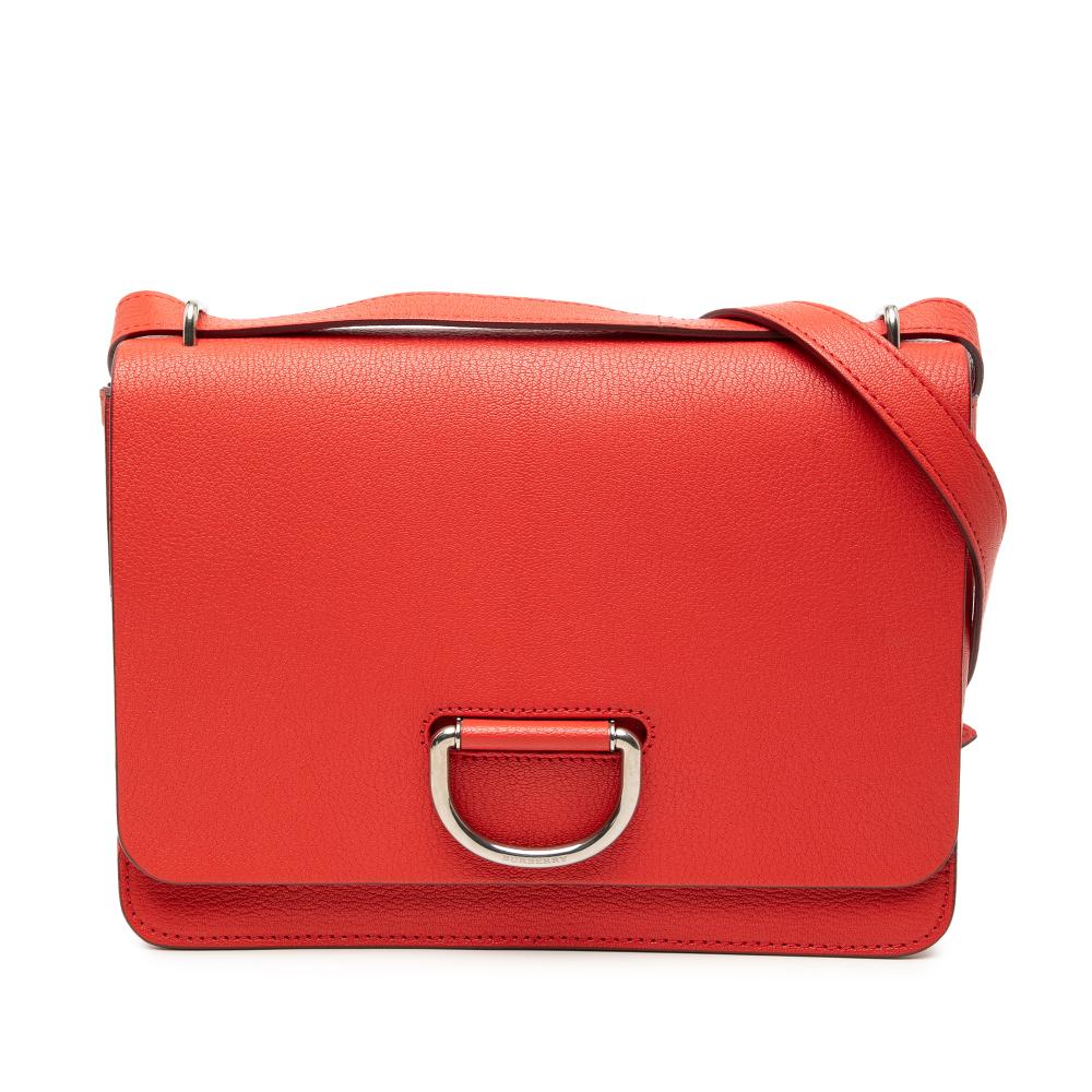 Burberry AB Burberry Red Calf Leather Medium D Ring Crossbody Italy