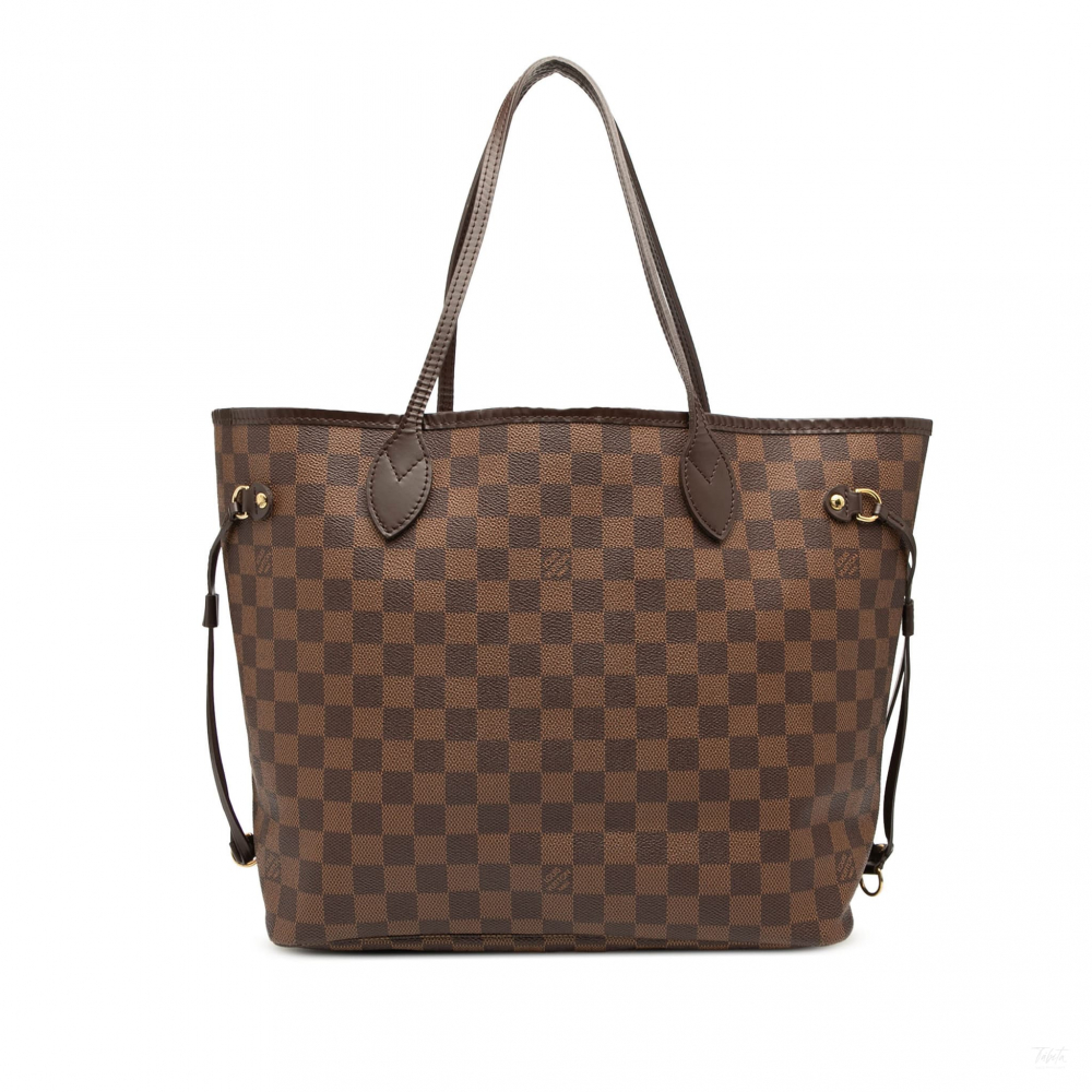 Louis Vuitton Neverfull MM Canvas Pre-2013 Shopper Shoulder Bag Damier Ebene