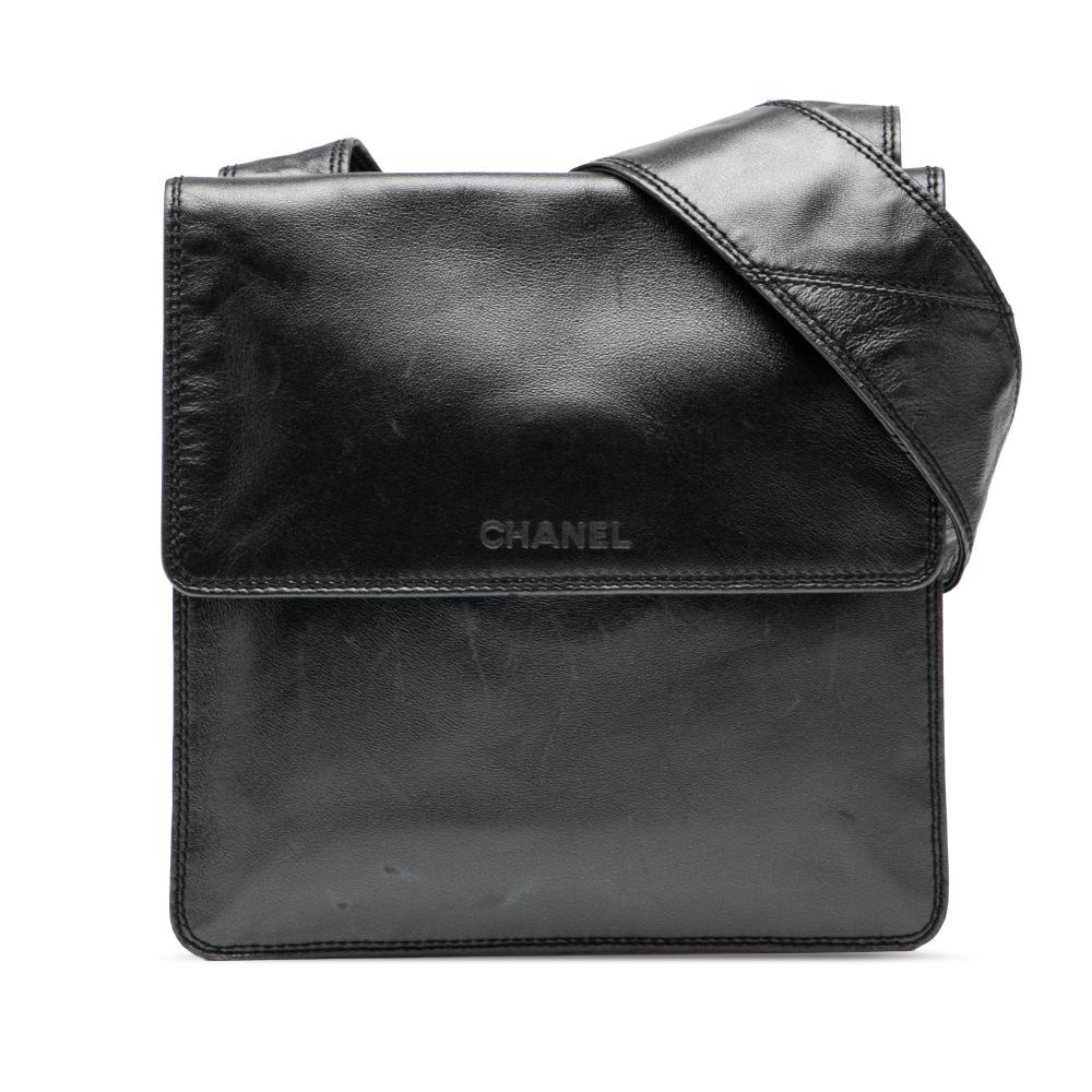 Chanel B Chanel Black Lambskin Leather Leather Lambskin Logo Messenger Bag Italy