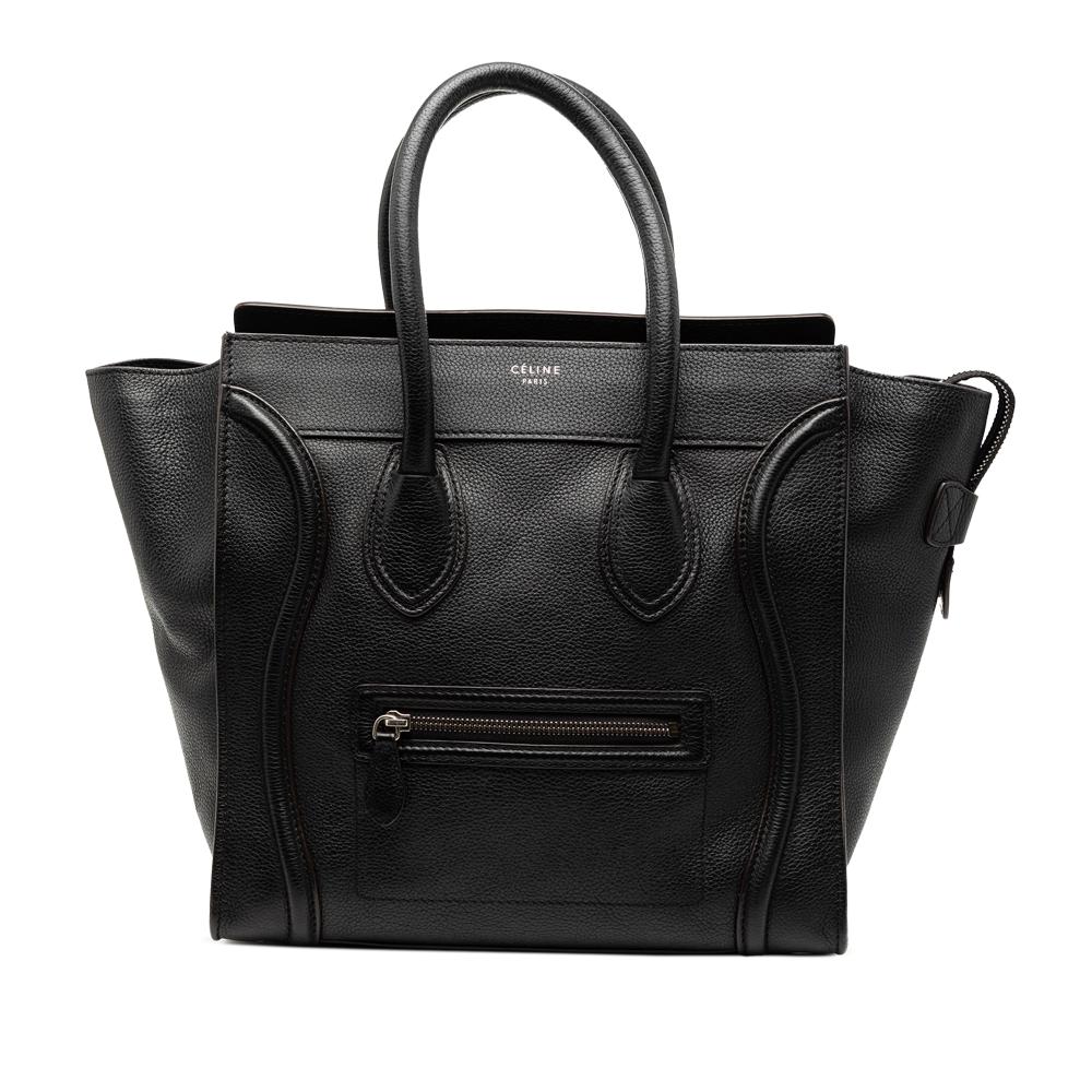 Celine B Celine Black Calf Leather Mini skin Luggage Tote Italy