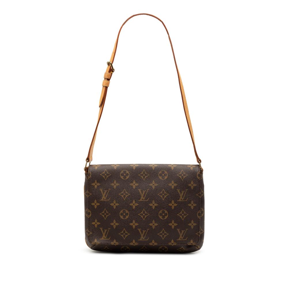 Louis Vuitton B Louis Vuitton Brown Monogram Canvas Fabric Monogram Musette Tango Short Strap France