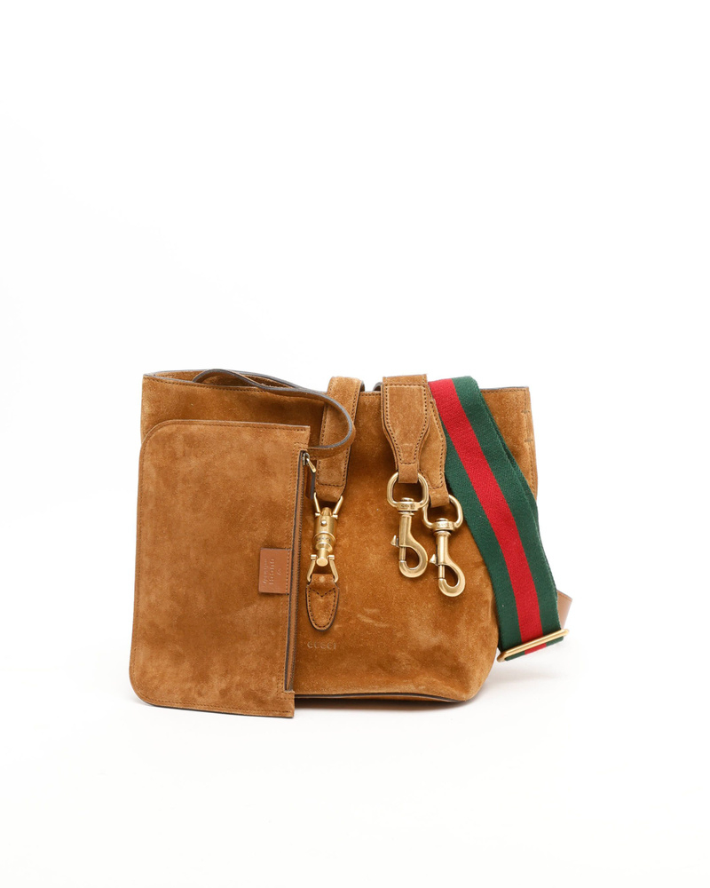 Gucci New Jackie Soft Suede Bucket Bag