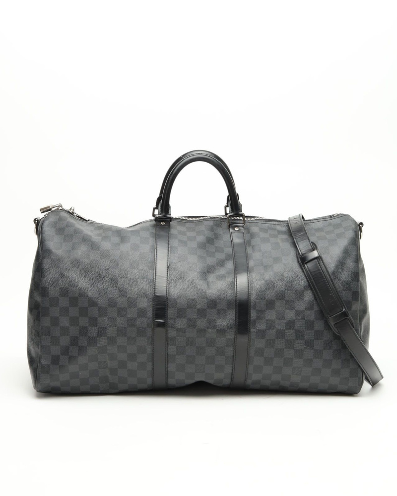 Louis Vuitton Damier Graphite Keepall Bandouliére 55 Weekend Bag