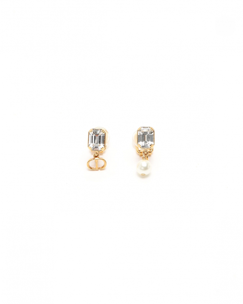 Christian Dior Rhinestone and Pearl Clip-on Earrings
