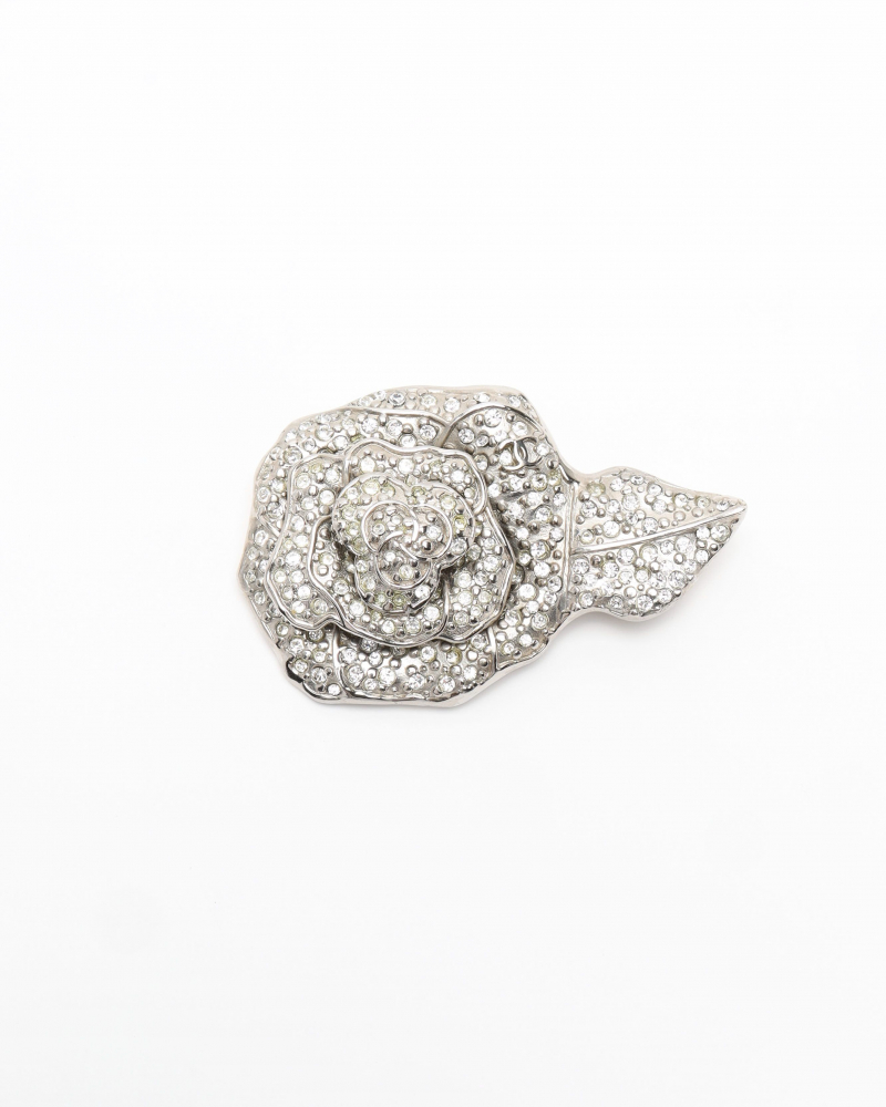 Chanel Camellia Rhinestone Brooch