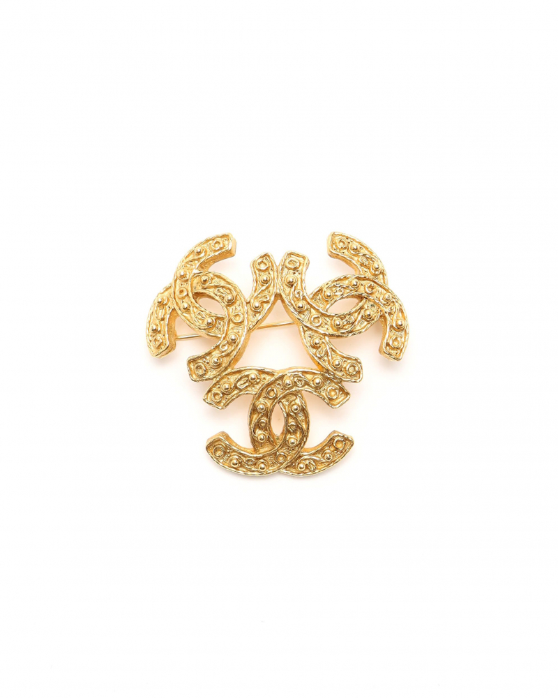 Chanel Vintage Triple Coco Mark Brooch