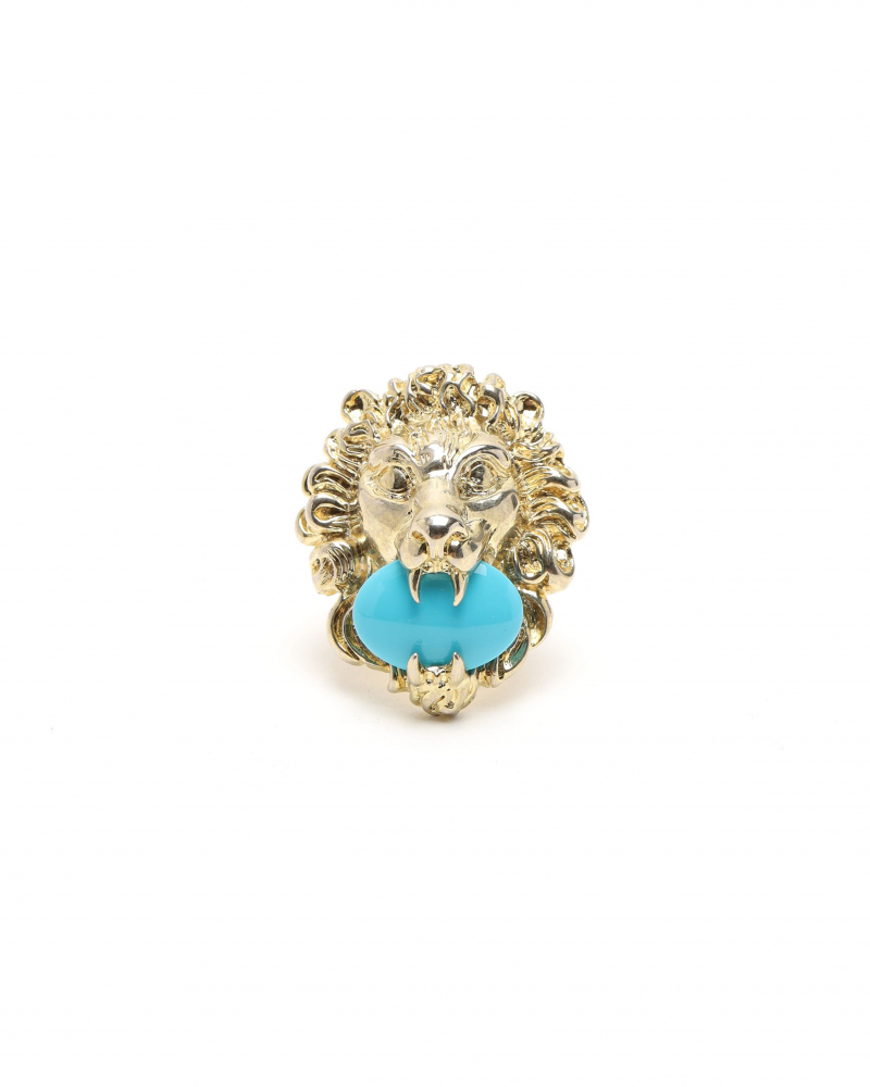 Gucci Lion Rhinestone Ring, size 55