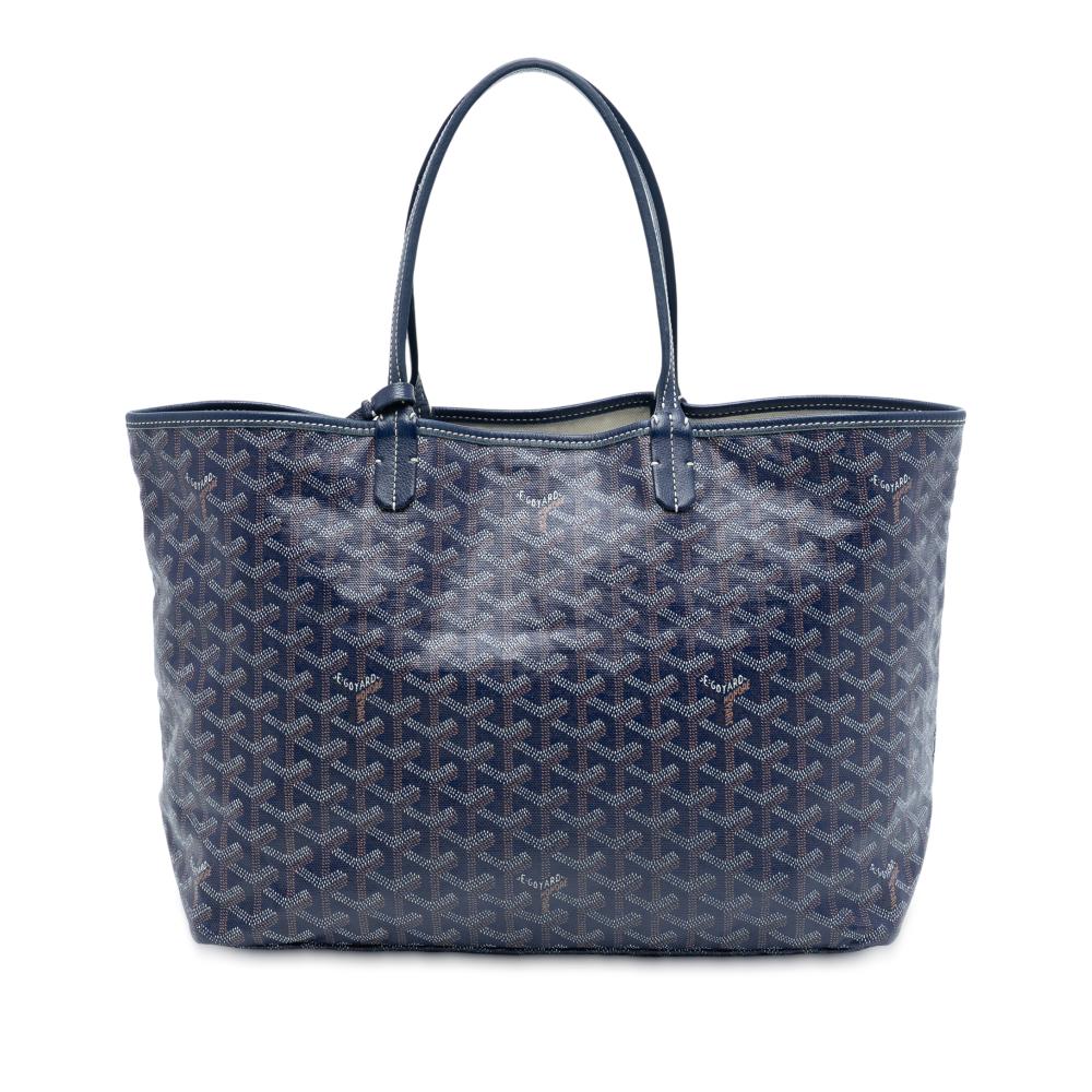 Goyard B Goyard Blue Dark Blue Coated Canvas Fabric Goyardine Saint Louis PM France