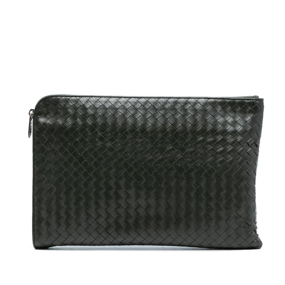 Bottega Veneta B Bottega Veneta Black Nappa Leather Leather Large Nappa Intrecciato Document Case Italy