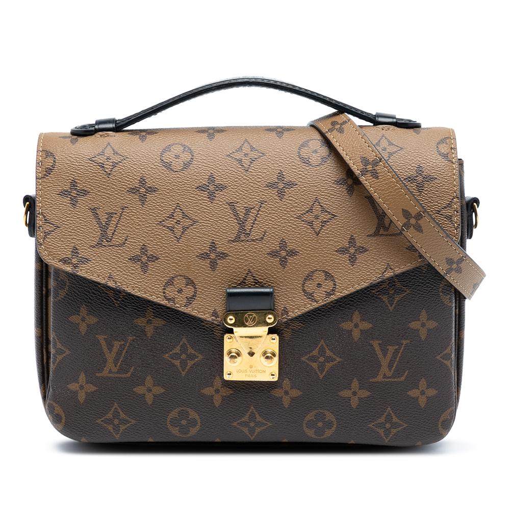 Louis Vuitton B Louis Vuitton Brown Monogram Canvas Fabric Monogram Reverse Pochette Metis France