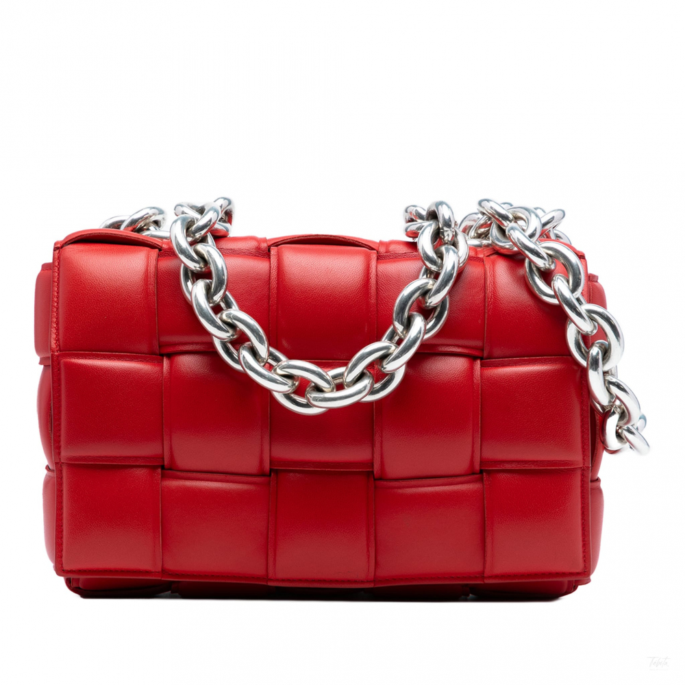 Bottega Veneta Padded Cassette Leather Crossbody Red