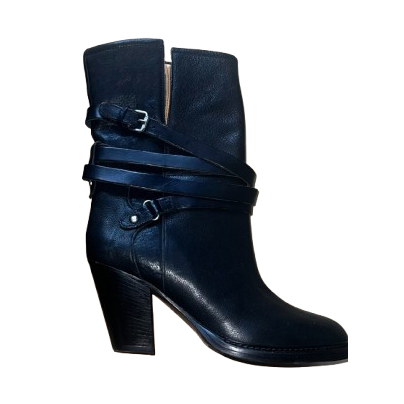 Navyboot Lederstiefeletten mit Riemen und Schnallen