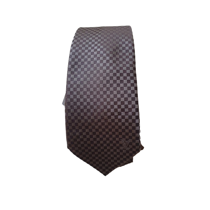 Louis Vuitton Krawatte mit braunem Schachbrettmuster