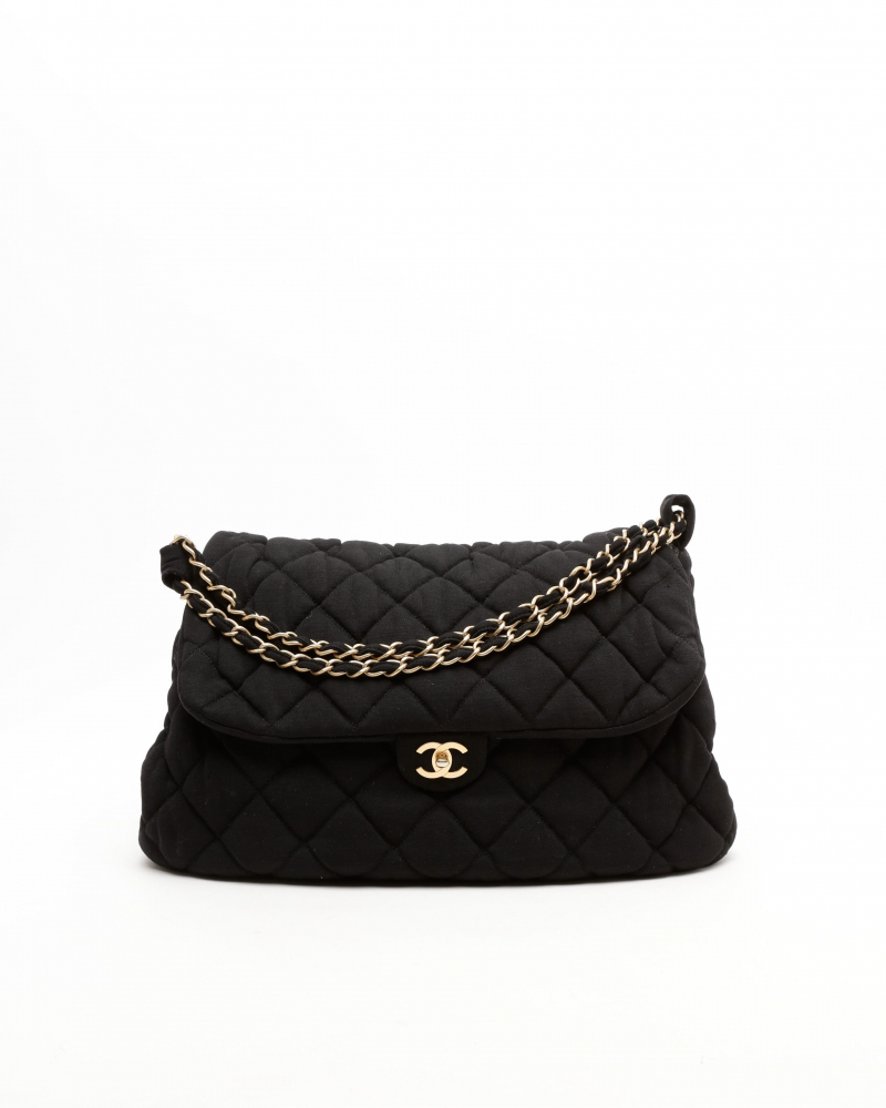 Chanel Large CC Chain Jersey Flap Bag