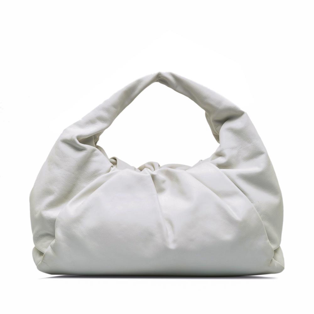 Bottega Veneta B Bottega Veneta White Lambskin Leather Leather Lambskin The Shoulder Pouch Italy