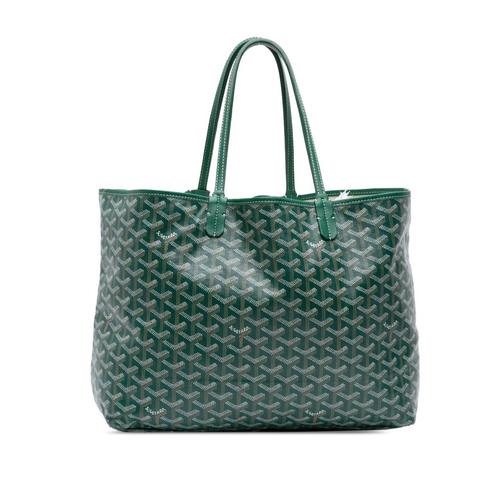 Goyard B Goyard Green Coated Canvas Fabric Goyardine Saint Louis PM France