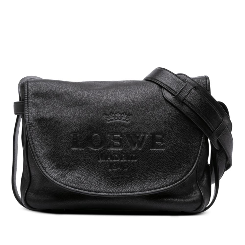 Loewe B LOEWE Black Calf Leather Large Heritage Crossbody Spain