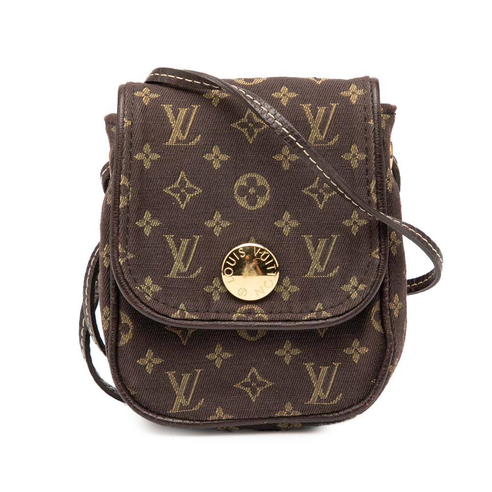 Louis Vuitton AB Louis Vuitton Brown Canvas Fabric Monogram Mini Lin Pochette Cancun France
