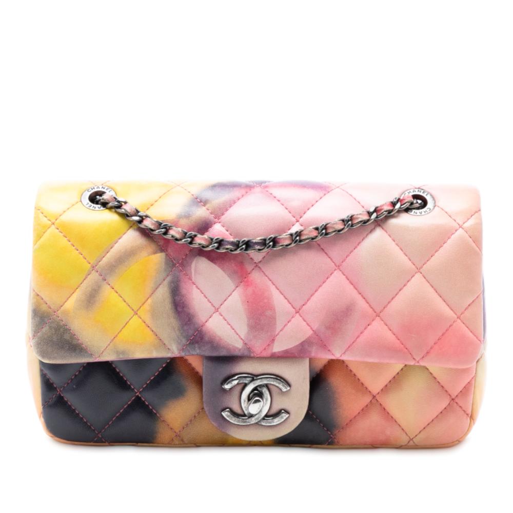 Chanel B Chanel Pink Lambskin Leather Leather Small Lambskin Flower Power Single Flap Italy