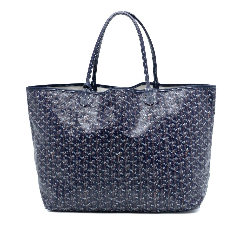 Goyard B Goyard Blue Coated Canvas Fabric Goyardine Saint Louis GM France