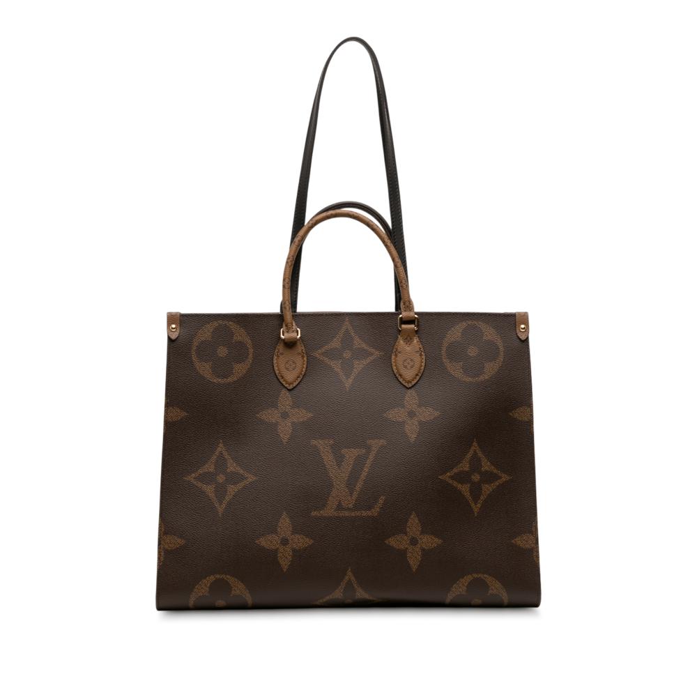 Louis Vuitton AB Louis Vuitton Brown Monogram Canvas Fabric Monogram Reverse Giant OnTheGo GM Italy