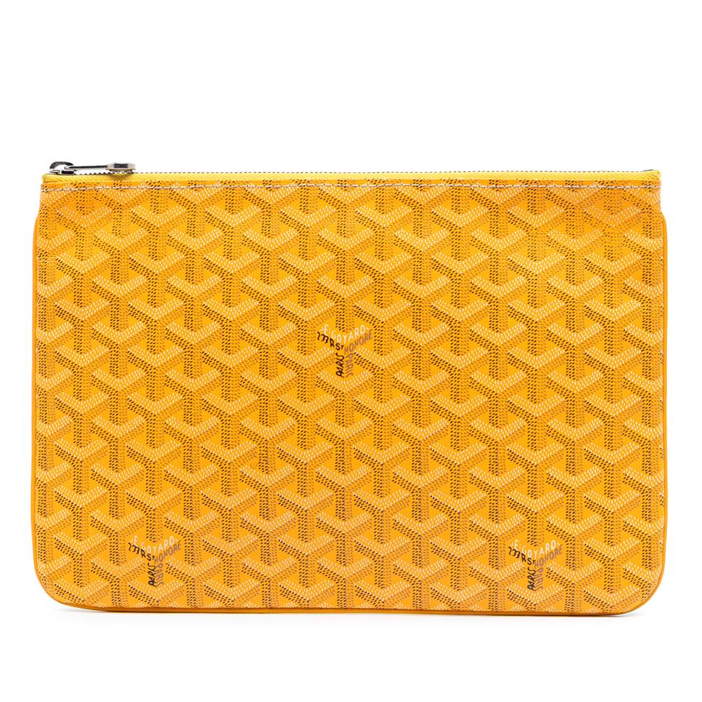 Goyard AB Goyard Yellow Coated Canvas Fabric Goyardine Senat MM France