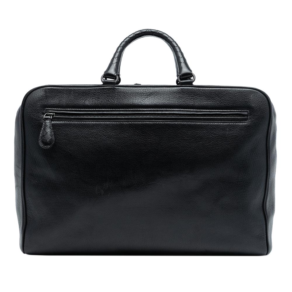 Bottega Veneta B Bottega Veneta Black Goatskin Leather Madras Sfumato Brera Handbag Italy