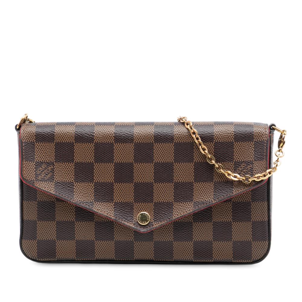 Louis Vuitton AB Louis Vuitton Brown Damier Canvas Fabric Damier Ebene Pochette Felicie France