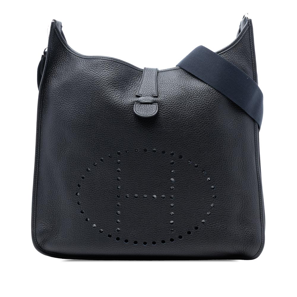 Hermès AB Hermès Blue Navy Calf Leather Clemence Evelyne III 40 France