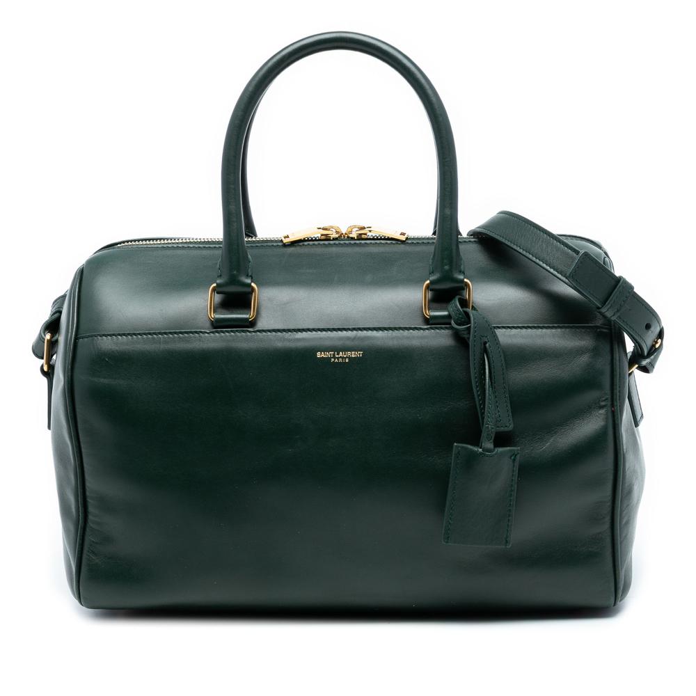 Saint Laurent AB Saint Laurent Green Dark Green Calf Leather Classic Duffle 6 Satchel Italy