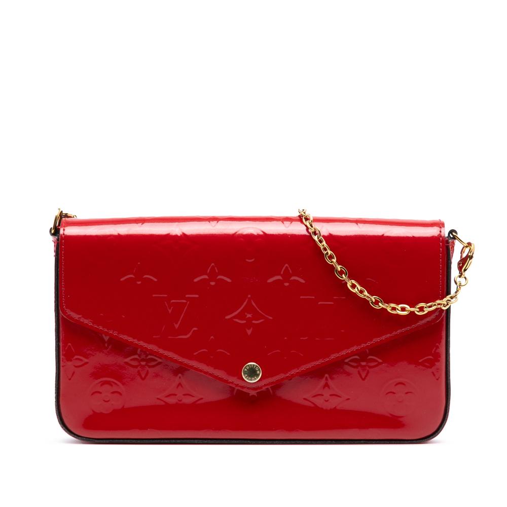 Louis Vuitton AB Louis Vuitton Red Vernis Leather Leather Monogram Vernis Pochette Felicie France