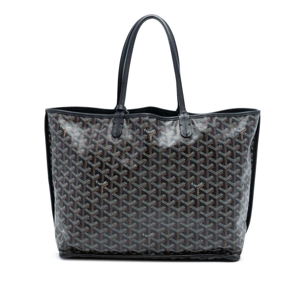 Goyard B Goyard Black Coated Canvas Fabric Goyardine Reversible Anjou PM France
