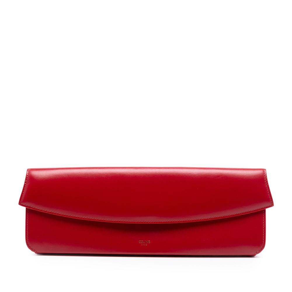 Celine AB Celine Red Calf Leather Evening Long Clutch Italy