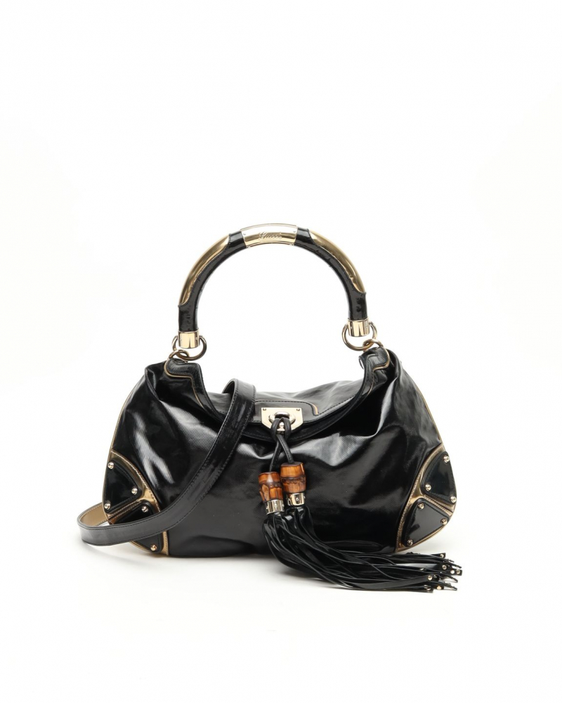 Gucci Patent Indy Tassel Bag