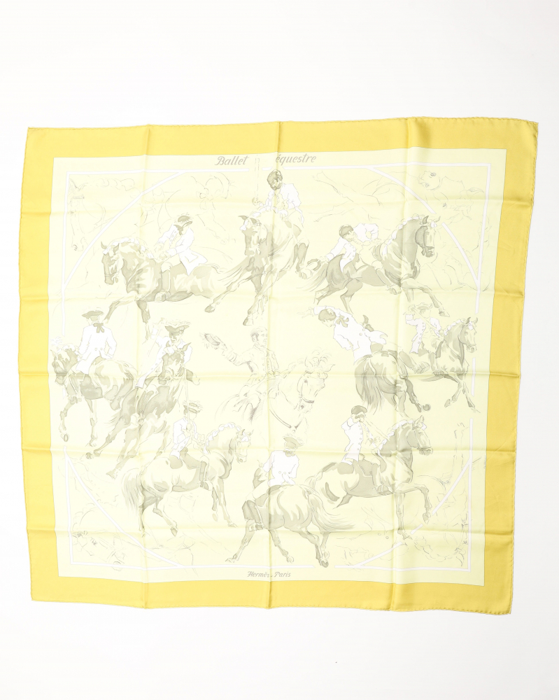 Hermès 90 Ballet for Horseback Riding Silk Scarf